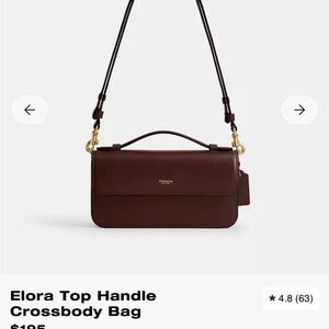 Coach Dark Brown Leather Flap Crossbody with Gold Hardware
